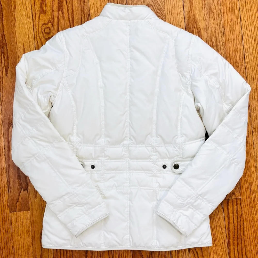 Eddie Bauer Y2K white sportsman goose down zip up quilted jacket puffer coat M/T